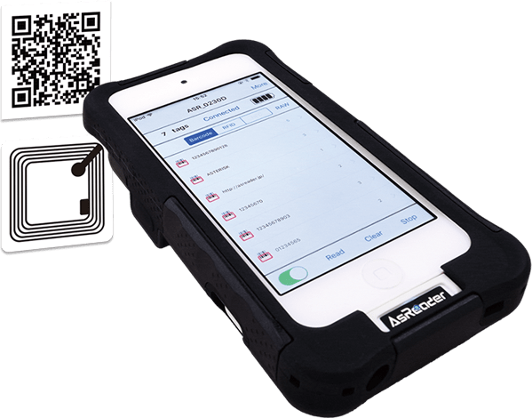 AsReader DOCK-Type Combo (NFC)　1台2役。1次元・2次元バーコードとHF帯RFID（NFC）に対応！